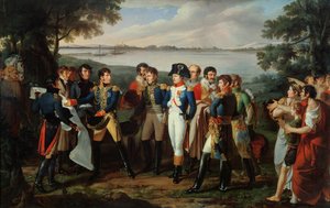 Napoleon (1769-1821) beveelt de Donau te overbruggen bij Ebersdorf om het eiland Lobau te bereiken op 19 mei 1809